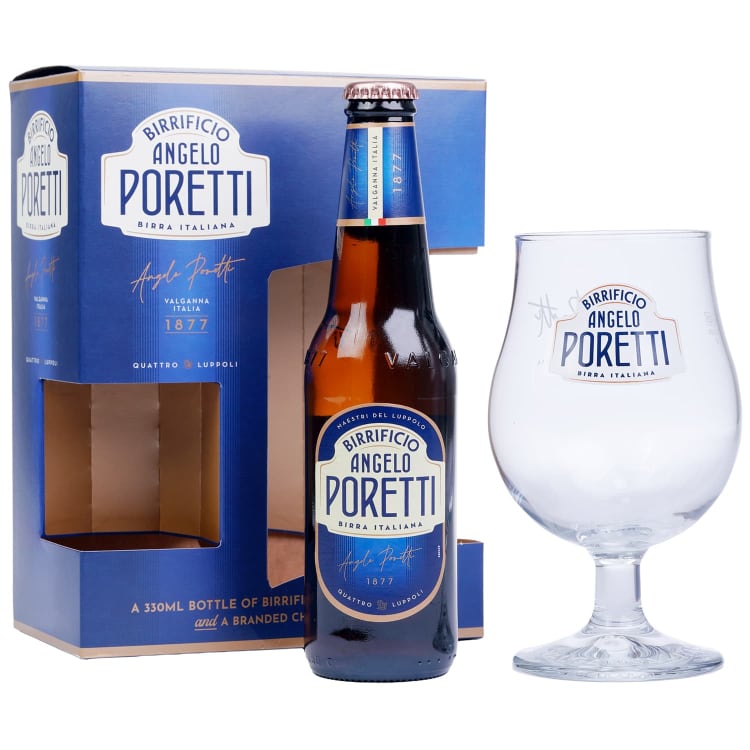 Birrifico Angelo Poretti Lager Beer 330ml & Glass Gift Set