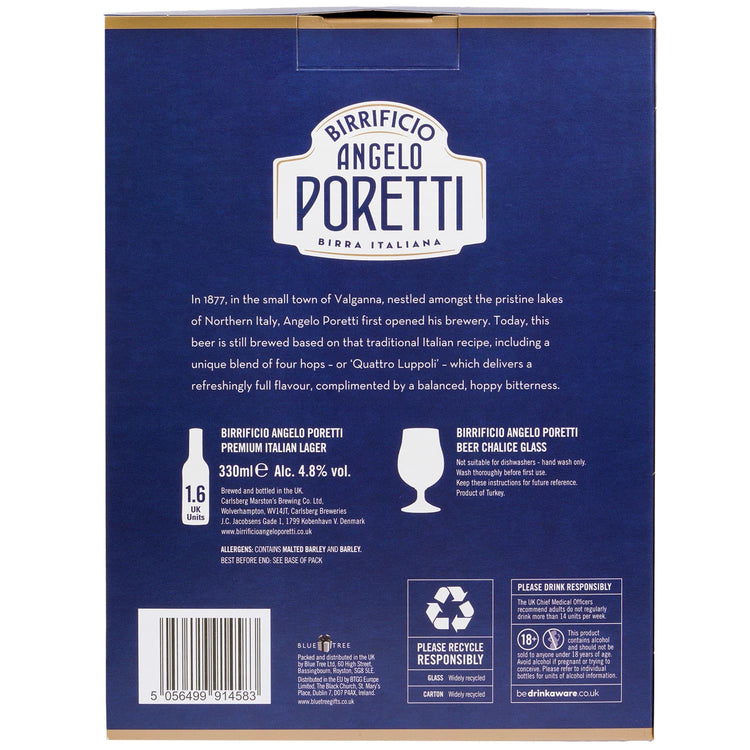 Birrifico Angelo Poretti Lager Beer 330ml & Glass Gift Set