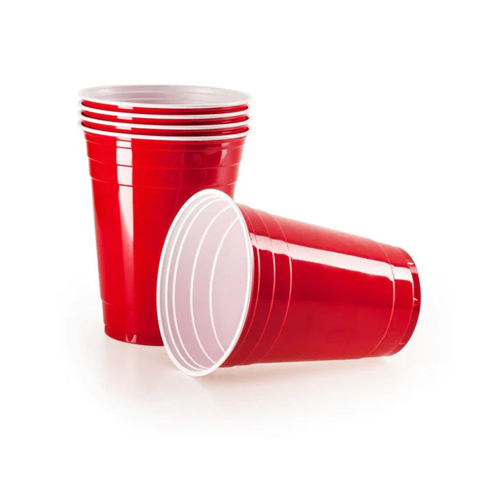 Red American Plastic Party Cups 450ml - Pack of 50